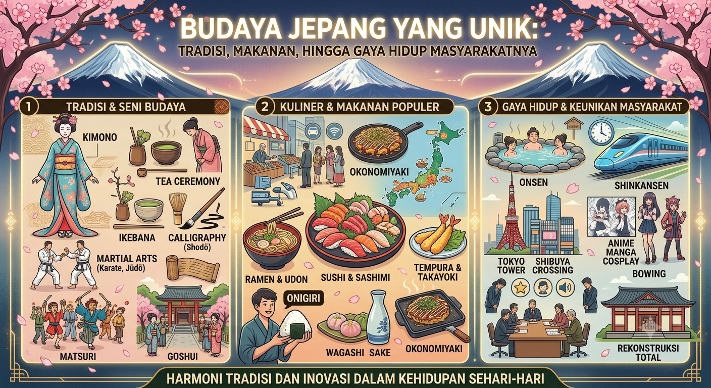 Budaya Jepang yang Unik: Tradisi, Makanan, hingga Gaya Hidup Masyarakatnya
