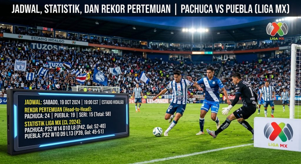 lJadwal, Statistik, dan Rekor Pertemuan Pachuca vs Puebla di Liga MX