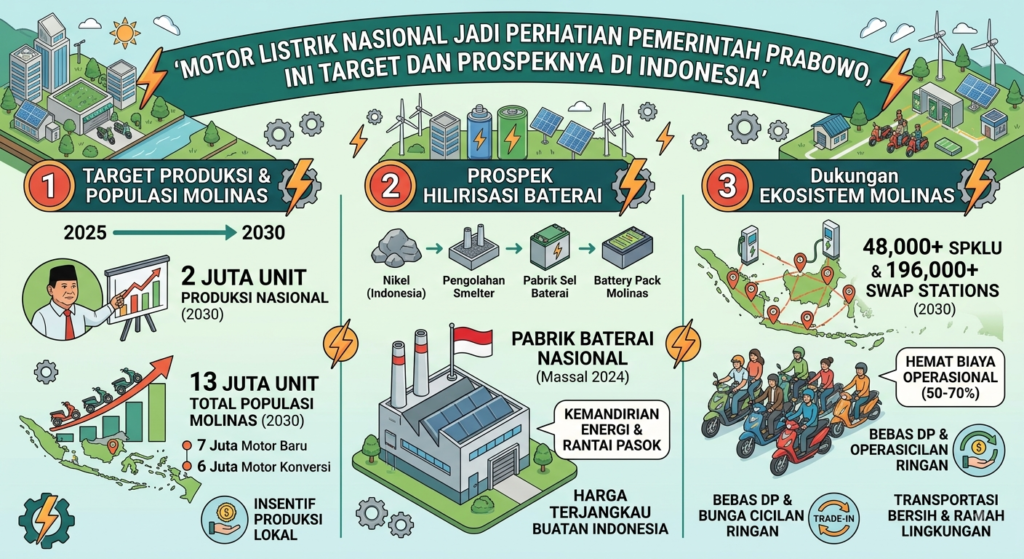 Motor Listrik Nasional Jadi Perhatian Pemerintah Prabowo, Ini Target dan Prospeknya di Indonesia