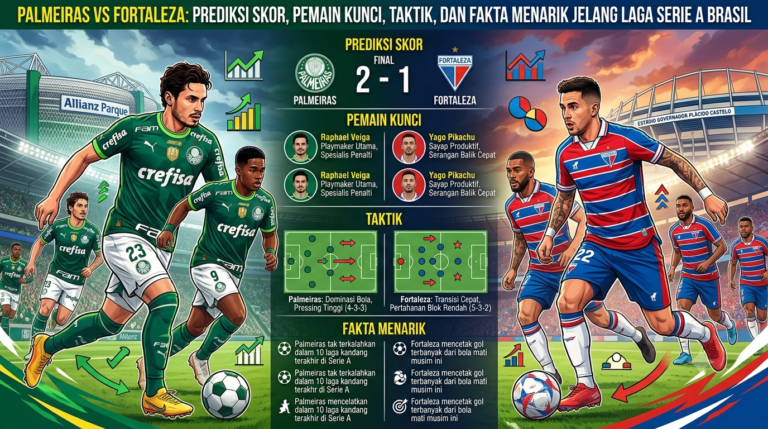 Palmeiras vs Fortaleza: Prediksi Skor, Pemain Kunci, Taktik, dan Fakta Menarik Jelang Laga Serie A Brasil