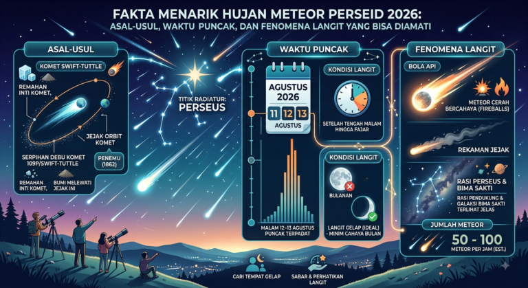 Fakta Menarik Hujan Meteor Perseid 2026: Asal-usul, Waktu Puncak, dan Fenomena Langit yang Bisa Diamati