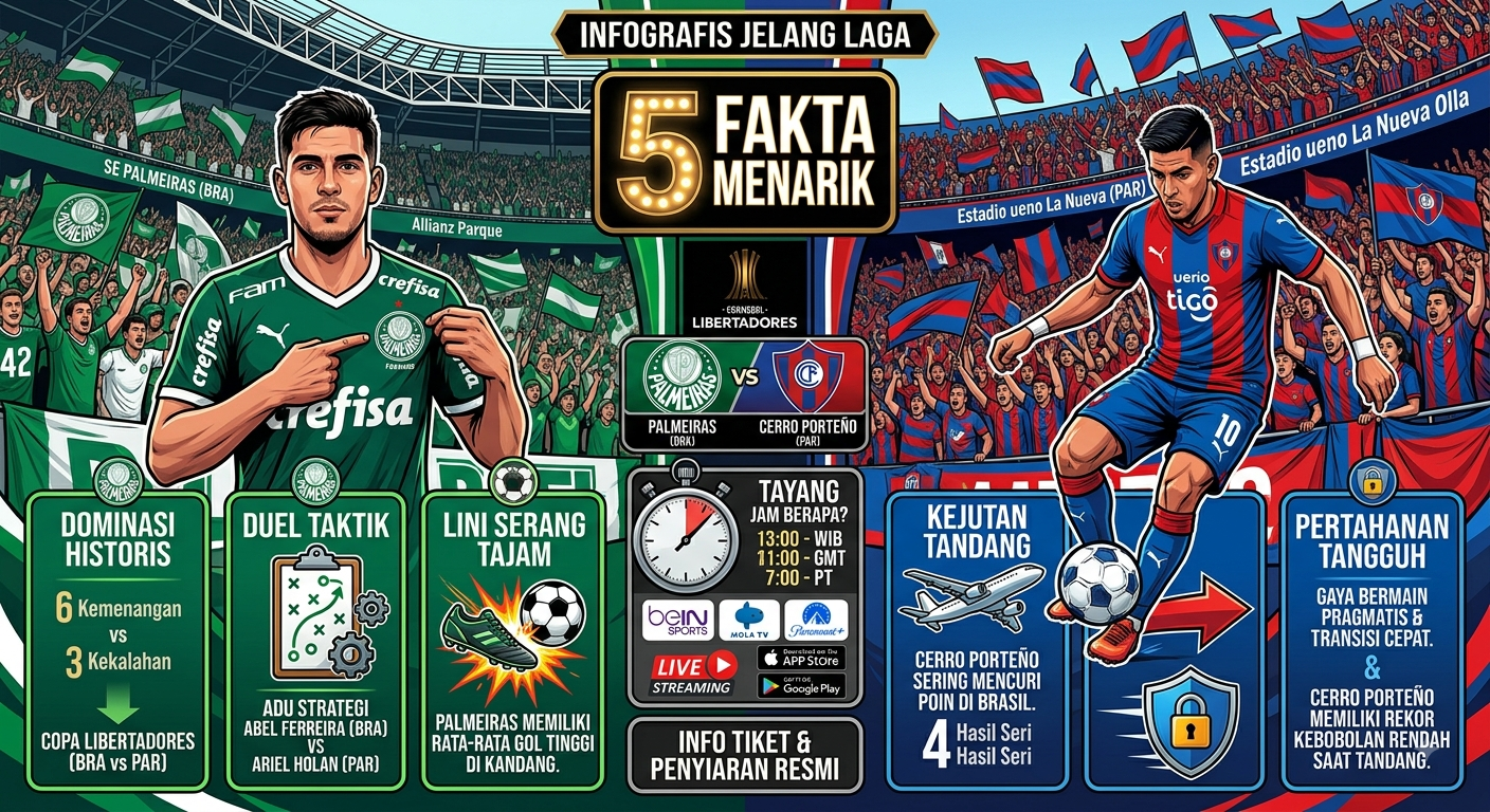 5 Fakta Menarik Jelang Laga Panas Palmeiras vs Cerro Porteño di Copa Libertadores