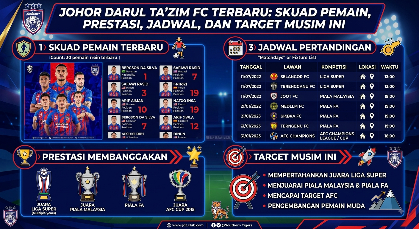 Johor Darul Ta'zim FC Terbaru: Skuad Pemain, Prestasi, Jadwal, dan Target Musim Ini