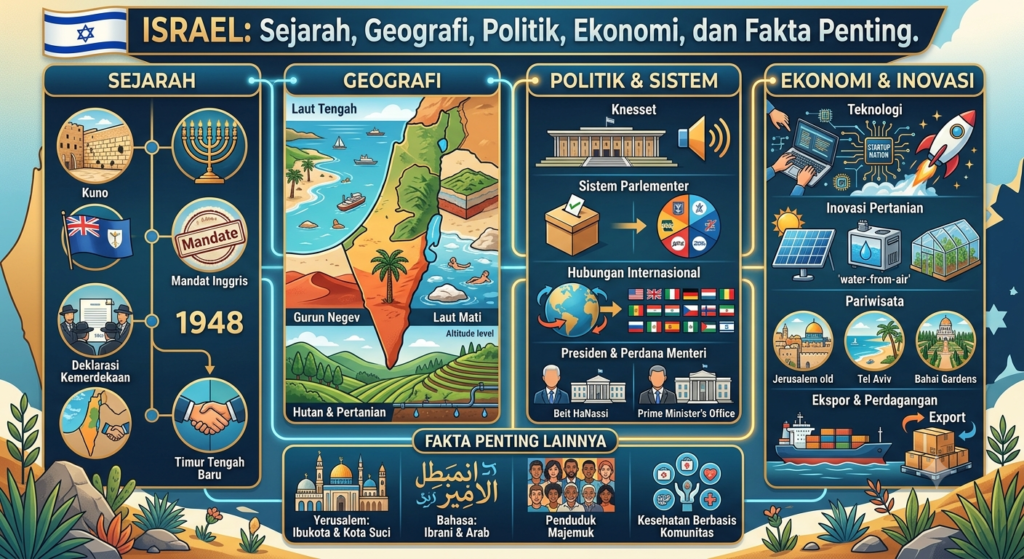 Israel: Sejarah, Geografi, Politik, Ekonomi, dan Fakta Penting yang Perlu Diketahui