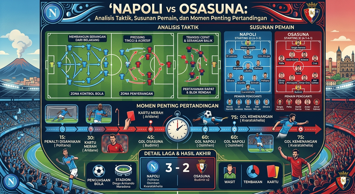 Napoli vs Osasuna: Analisis Taktik, Susunan Pemain, dan Momen Penting Pertandingan