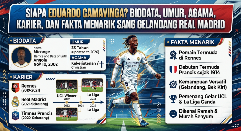 Siapa Eduardo Camavinga? Biodata, Umur, Agama, Karier, dan Fakta Menarik Sang Gelandang Real Madrid