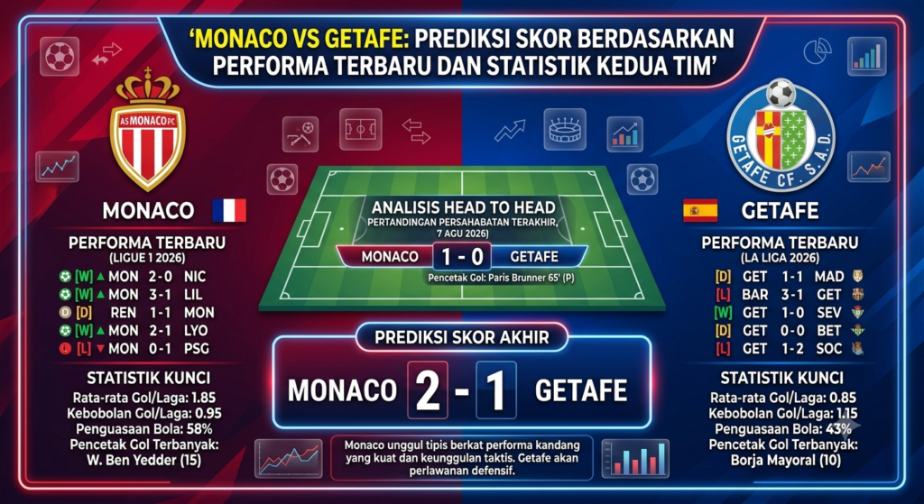 Monaco vs Getafe: Prediksi Skor Berdasarkan Performa Terbaru dan Statistik Kedua Tim