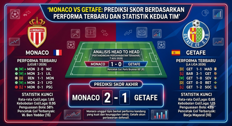 Monaco vs Getafe: Prediksi Skor Berdasarkan Performa Terbaru dan Statistik Kedua Tim