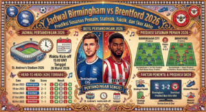 Jadwal Birmingham vs Brentford 2026: Prediksi Susunan Pemain, Statistik, Taktik, dan Skor Akhir