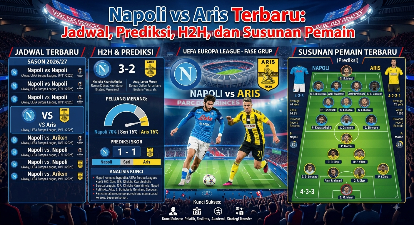 Napoli vs Aris Terbaru: Jadwal, Prediksi, H2H, dan Susunan Pemain