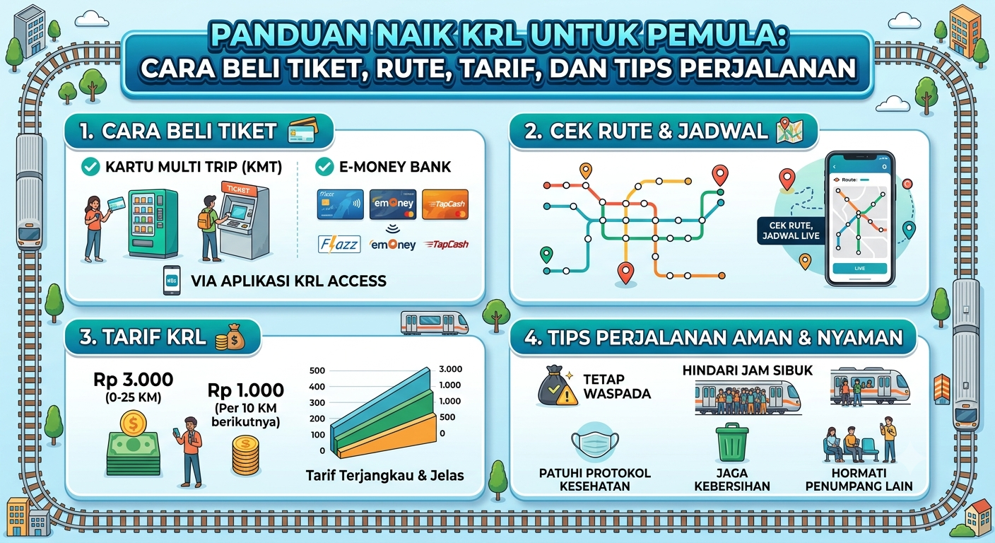 Panduan Naik KRL untuk Pemula: Cara Beli Tiket, Rute, Tarif, dan Tips Perjalanan