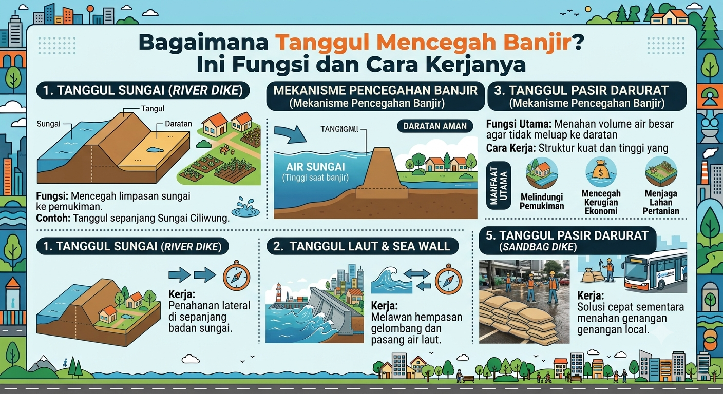 Bagaimana Tanggul Mencegah Banjir? Ini Fungsi dan Cara Kerjanya