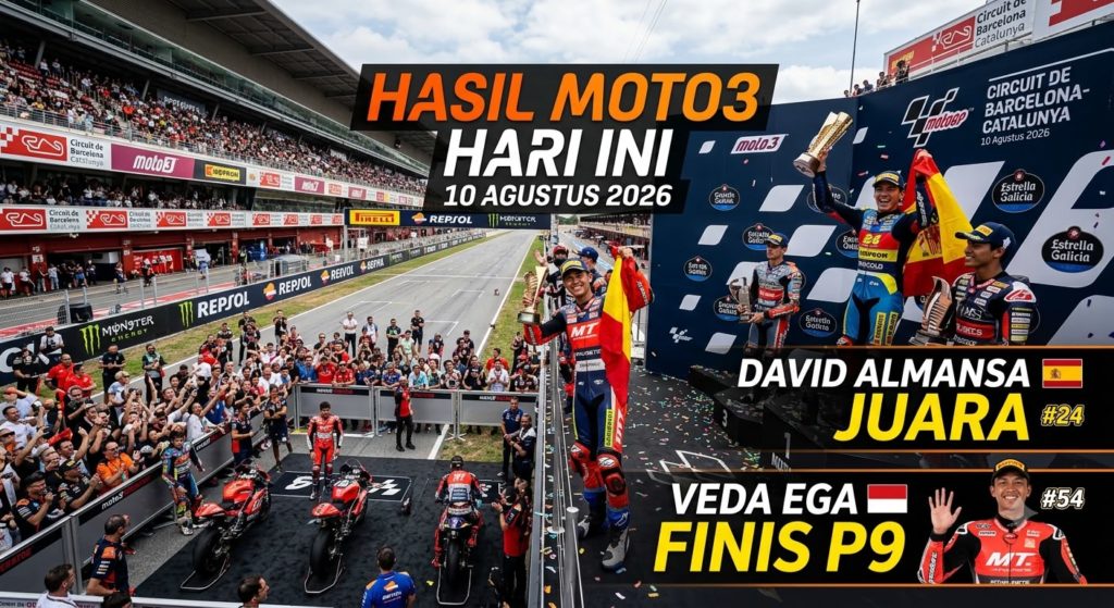 Hasil Moto3 Hari Ini 10 Agustus 2026: David Almansa Juara, Veda Ega Finis p9