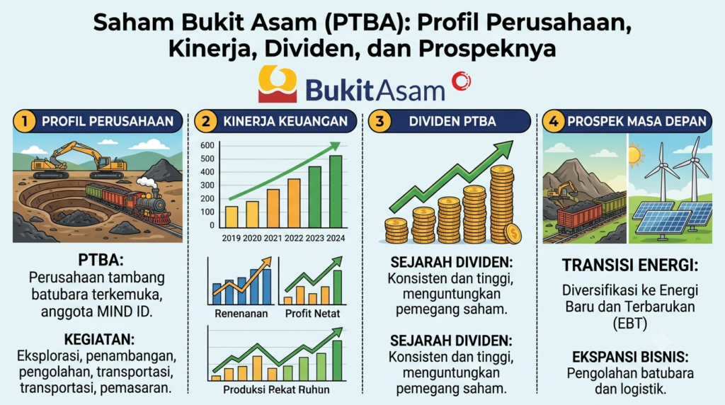 Saham Bukit Asam (PTBA): Profil Perusahaan, Kinerja, Dividen, dan Prospeknya