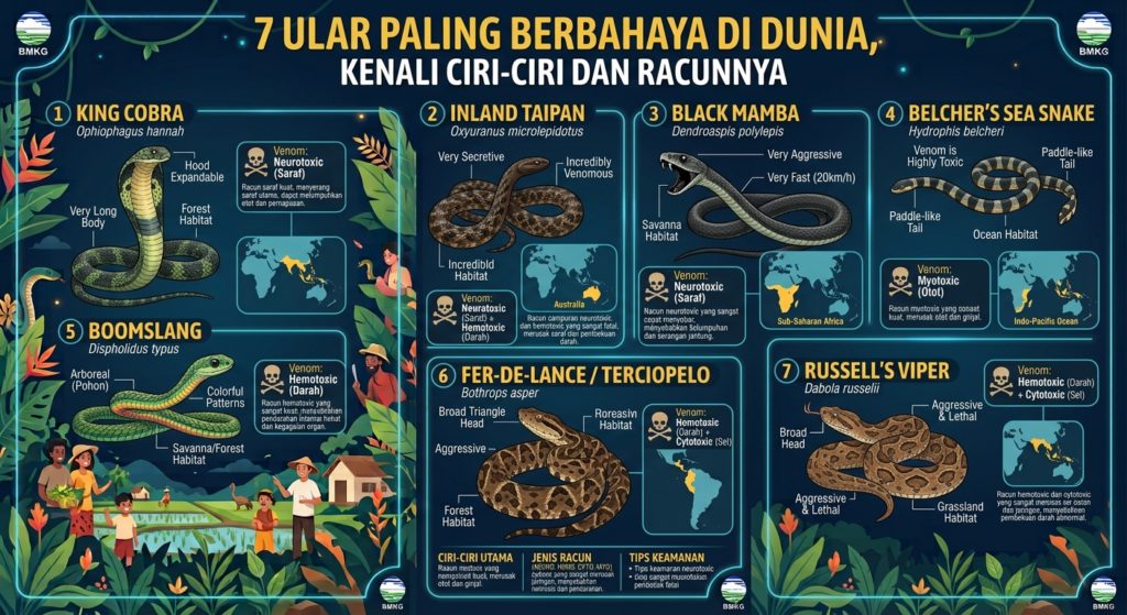 7 Ular Paling Berbahaya di Dunia, Kenali Ciri-Ciri dan Racunnya