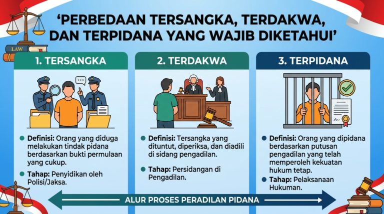 Perbedaan Tersangka, Terdakwa, dan Terpidana yang Wajib Diketahui
