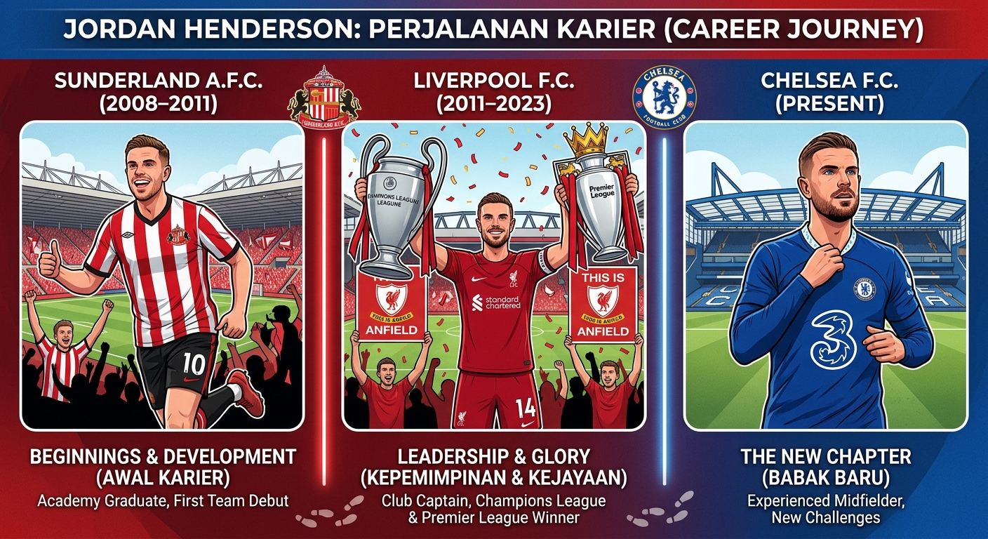 Jordan Henderson dan Perjalanan Kariernya: Dari Sunderland, Liverpool, hingga Chelsea