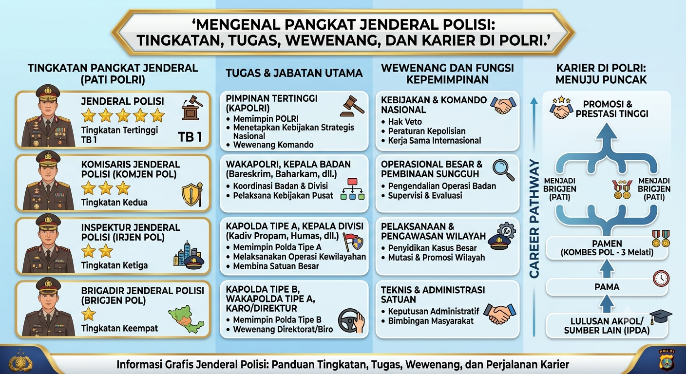 Mengenal Pangkat Jenderal Polisi: Tingkatan, Tugas, Wewenang, dan Karier di Polri