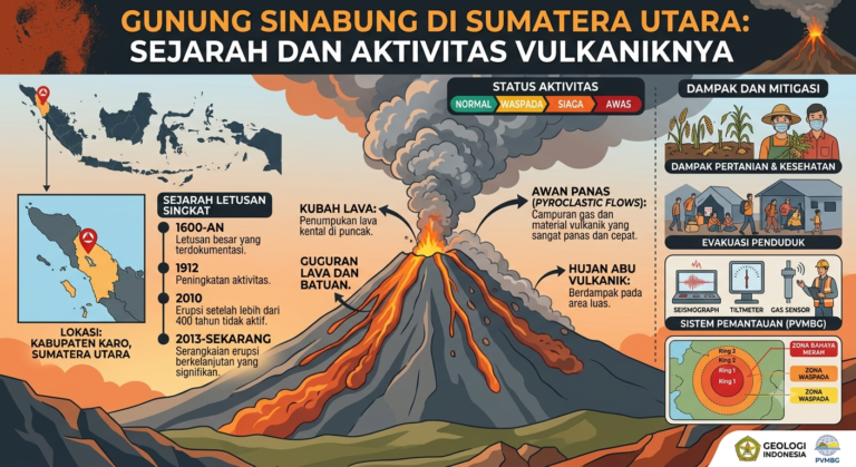 Gunung Sinabung di Sumatera Utara: Sejarah dan Aktivitas Vulkaniknya