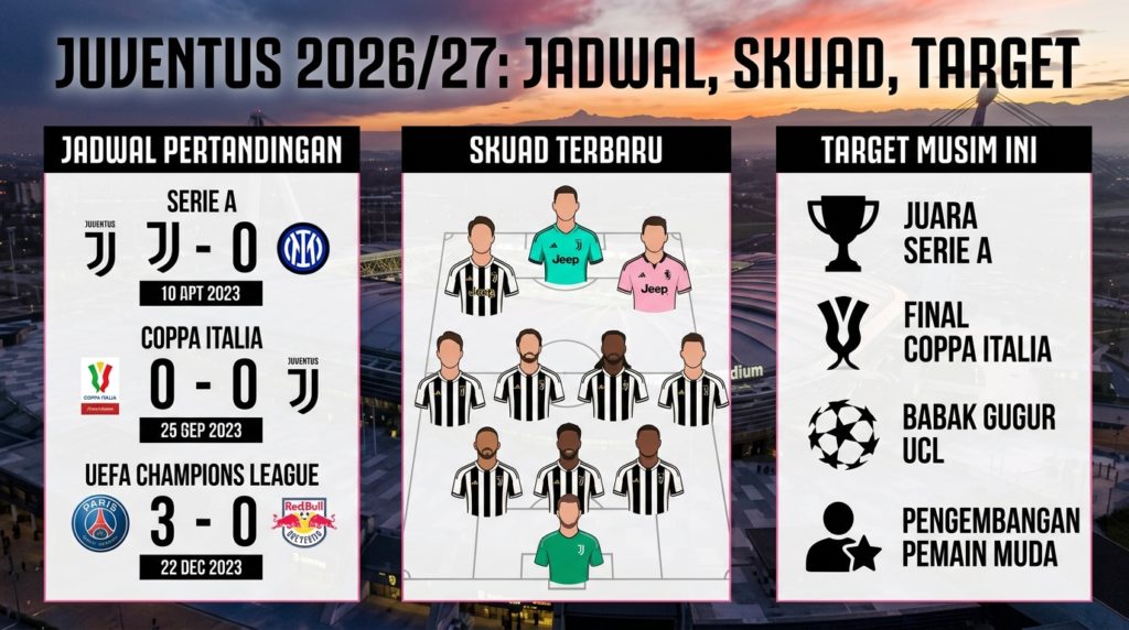 Juventus 2026/27: Jadwal Pertandingan, Skuad Terbaru, dan Target Musim Ini