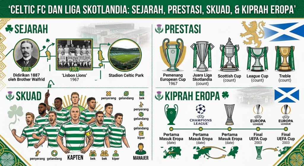 Celtic FC dan Liga Skotlandia: Sejarah, Prestasi, Skuad, serta Kiprah Eropa