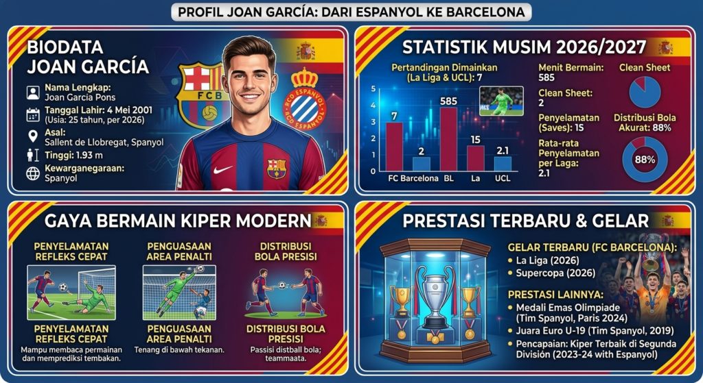 Joan García Barcelona: Biodata, Statistik, Gaya Bermain, dan Prestasi Terbaru