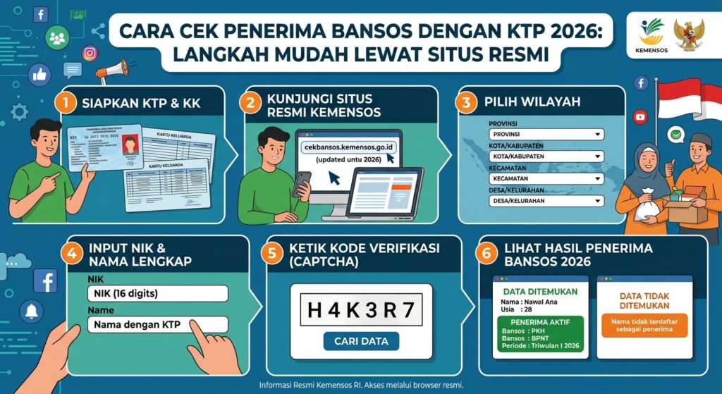 Cara Cek Penerima Bansos dengan KTP 2026: Langkah Mudah Lewat Situs Resmi
