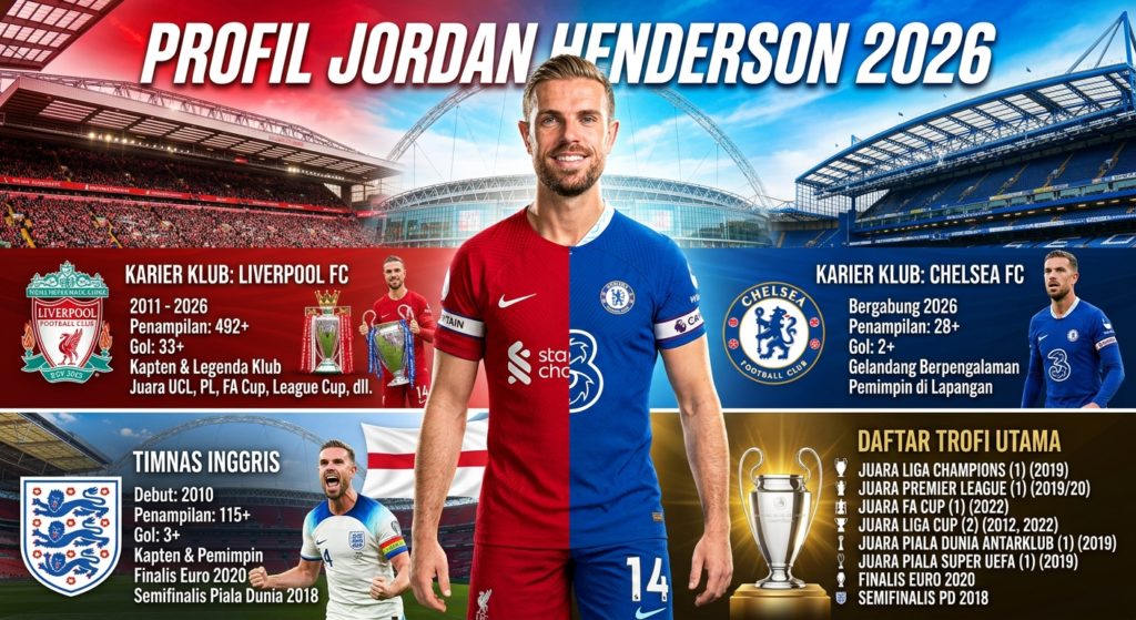 Profil Jordan Henderson 2026: Karier di Liverpool, Chelsea, Timnas Inggris, dan Daftar Trofi