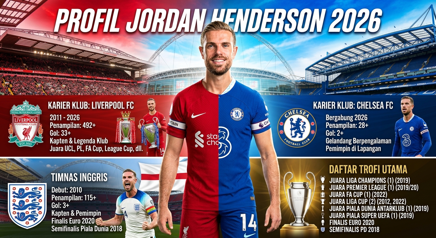 Profil Jordan Henderson 2026: Karier di Liverpool, Chelsea, Timnas Inggris, dan Daftar Trofi