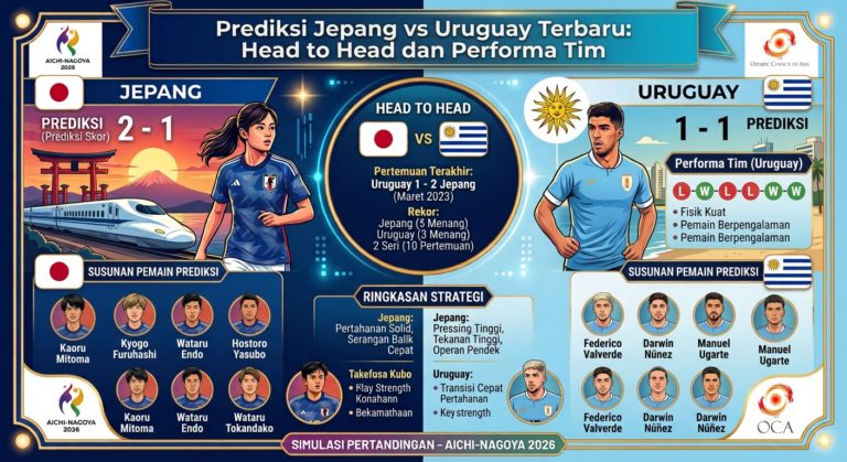 Prediksi Jepang vs Uruguay Terbaru: Head to Head dan Performa Tim