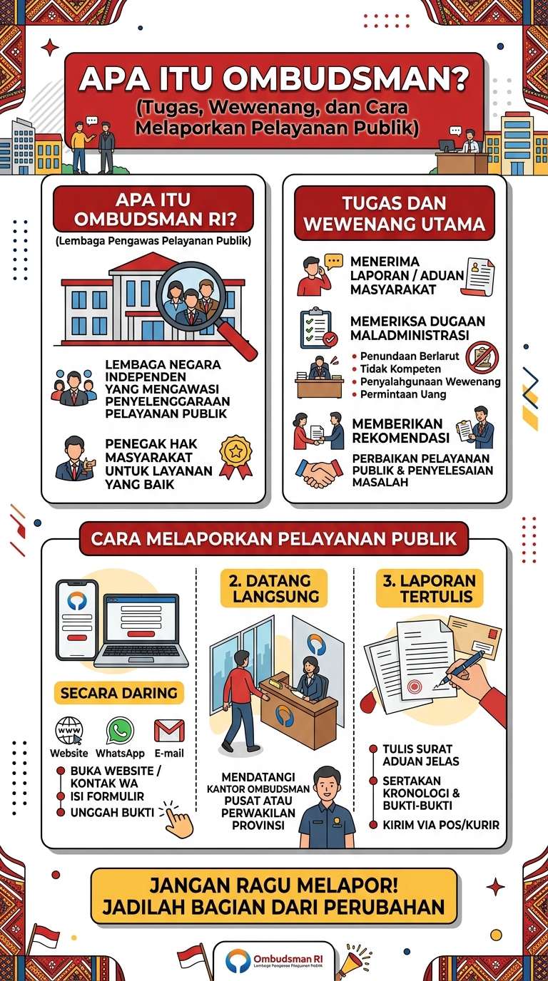 Apa Itu Ombudsman? Kenali Tugas, Wewenang, dan Cara Melaporkan Pelayanan Publik