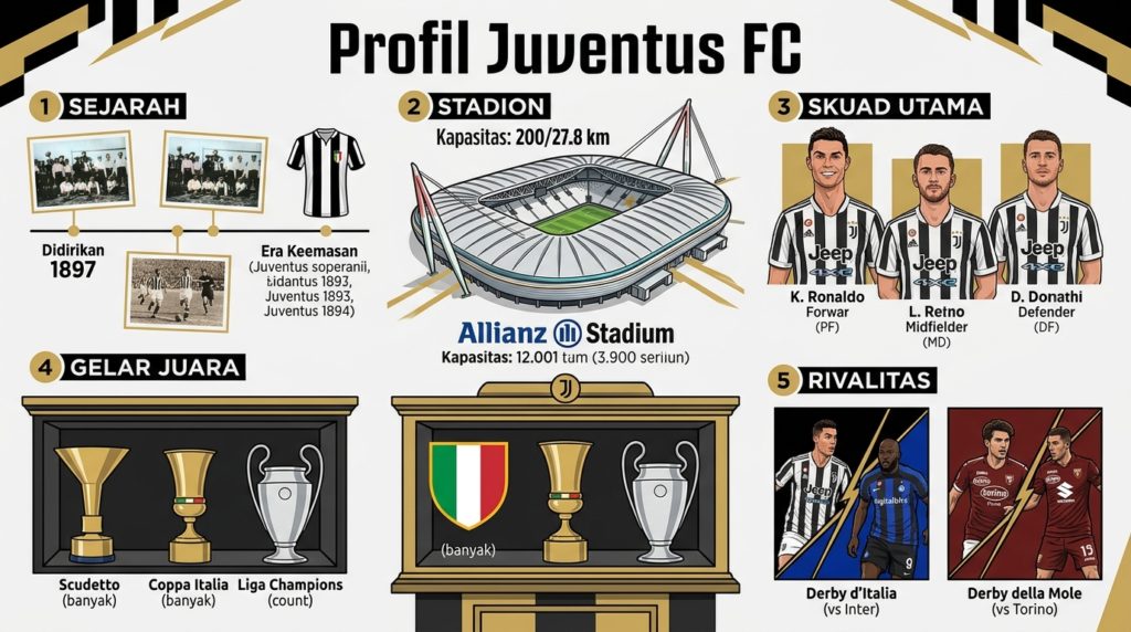 Profil Juventus FC: Sejarah, Stadion, Skuad, Gelar Juara, dan Rivalitas