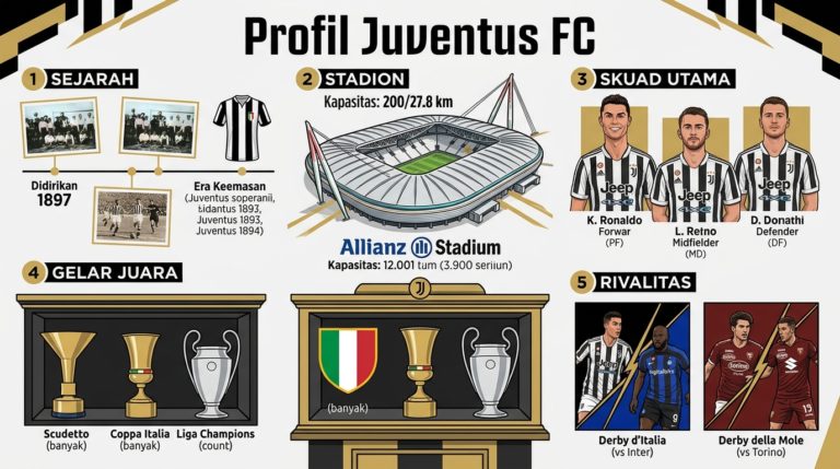 Profil Juventus FC: Sejarah, Stadion, Skuad, Gelar Juara, dan Rivalitas