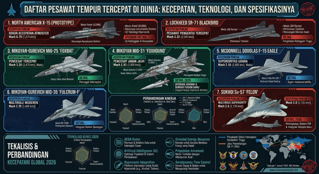 Daftar Pesawat Tempur Tercepat di Dunia: Kecepatan, Teknologi, dan Spesifikasinya