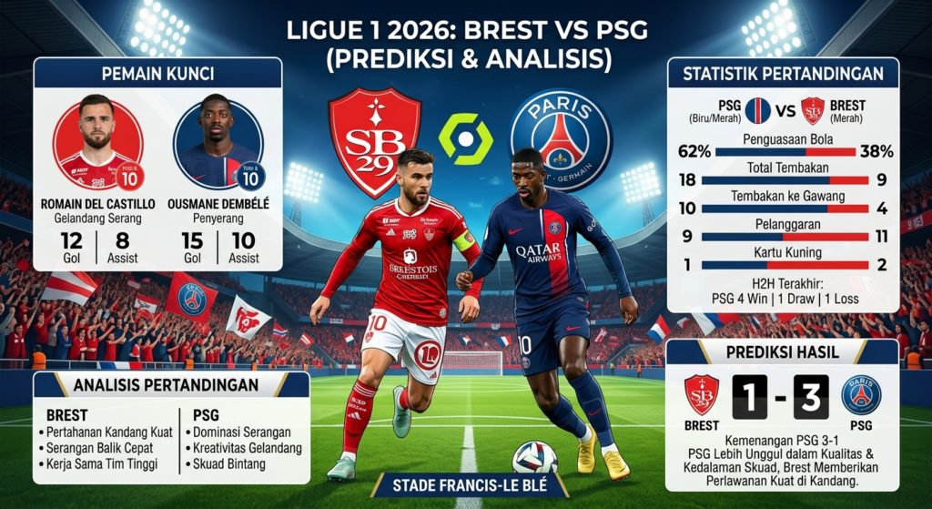 Brest vs PSG Terbaru 2026: Analisis Pertandingan, Pemain Kunci, Statistik, dan Prediksi Hasil