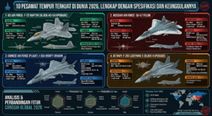 10 Pesawat Tempur Terkuat di Dunia 2026, Lengkap dengan Spesifikasi dan Keunggulannya