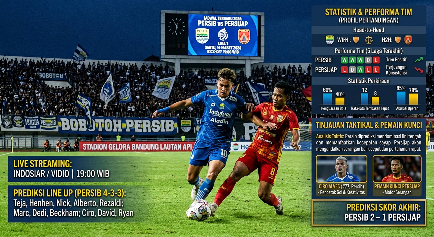 Persib vs Persijap: Analisis Pertandingan, Statistik, Performa Tim, dan Pemain Kunci