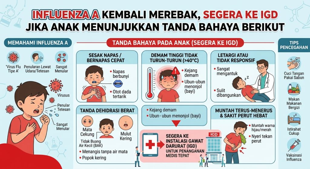 Influenza A Kembali Merebak, Segera ke IGD Jika Anak Menunjukkan Tanda Bahaya Berikut