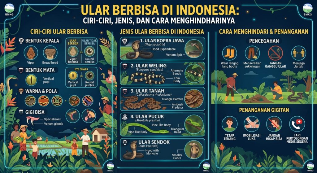 Ular Berbisa di Indonesia: Ciri-Ciri, Jenis, dan Cara Menghindarinya
