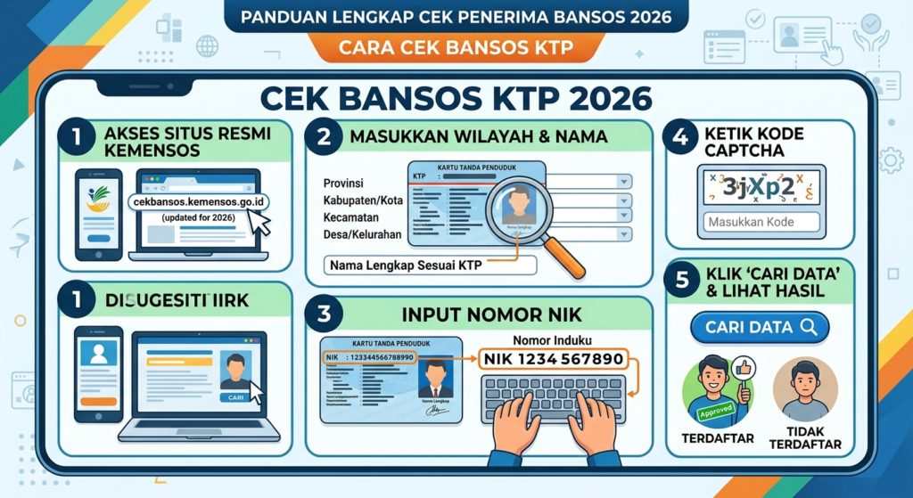 Cara Cek Bansos KTP 2026: Panduan Lengkap Cek Penerima Bantuan Sosial