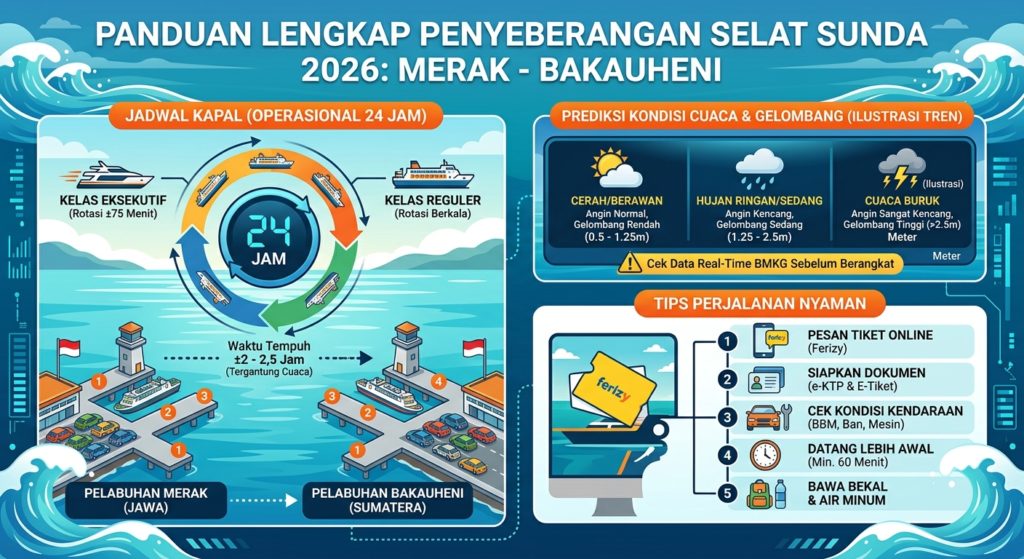 Penyeberangan Selat Sunda 2026: Jadwal Kapal, Merak-Bakauheni, Kondisi Cuaca, dan Tips Perjalanan