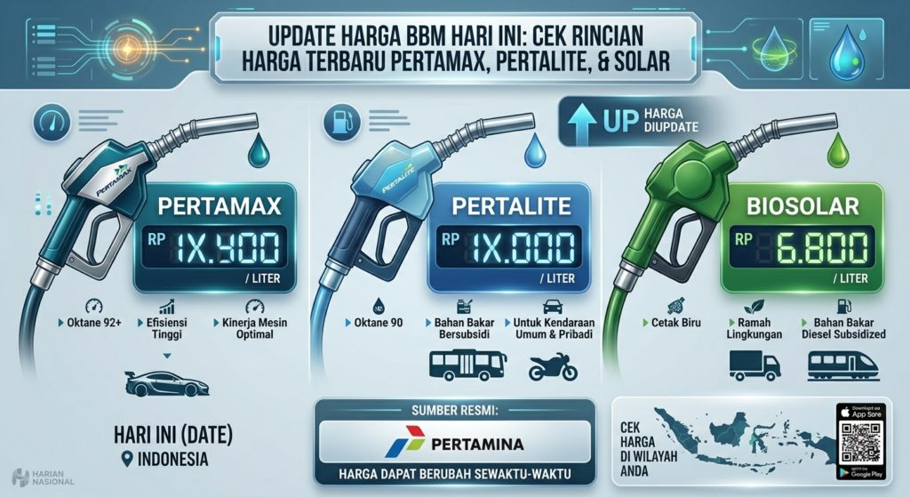 Update Harga BBM Hari Ini: Cek Rincian Harga Pertamax, Pertalite, dan Solar Terbaru