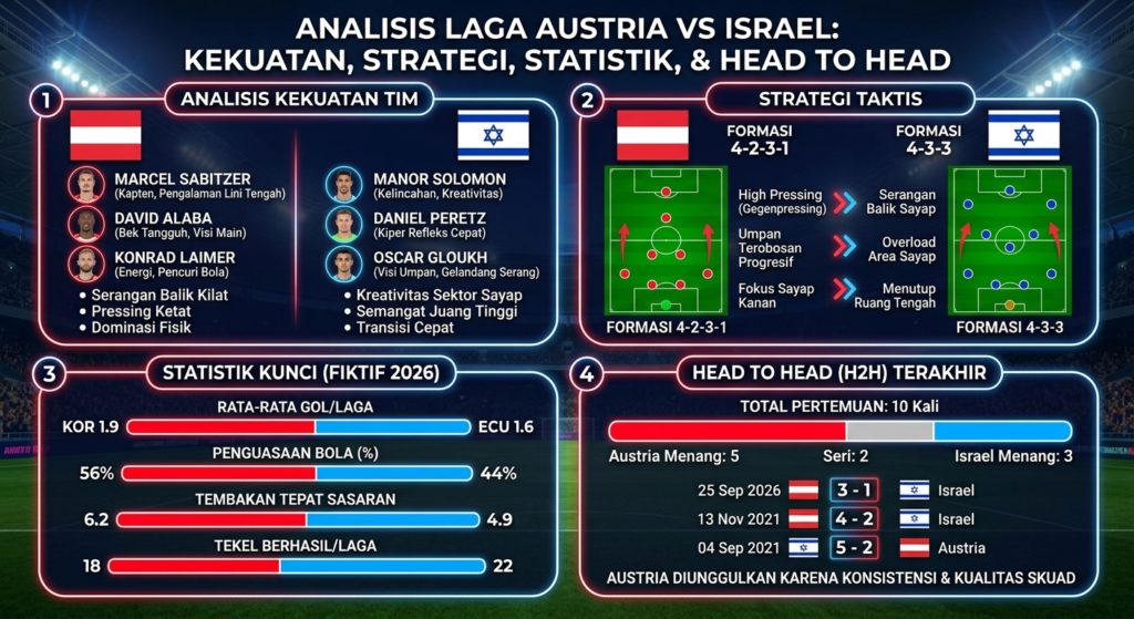 Austria vs Israel: Analisis Kekuatan Tim, Strategi, Statistik, dan Head to Head