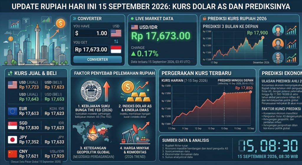 Update Rupiah Hari Ini 15 September 2026: Kurs Dolar AS dan Prediksinya