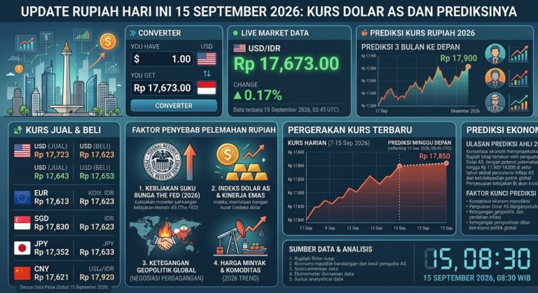 Update Rupiah Hari Ini 15 September 2026: Kurs Dolar AS dan Prediksinya