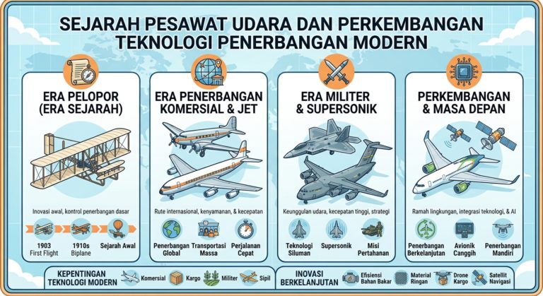 Sejarah Pesawat Udara dan Perkembangan Teknologi Penerbangan Modern