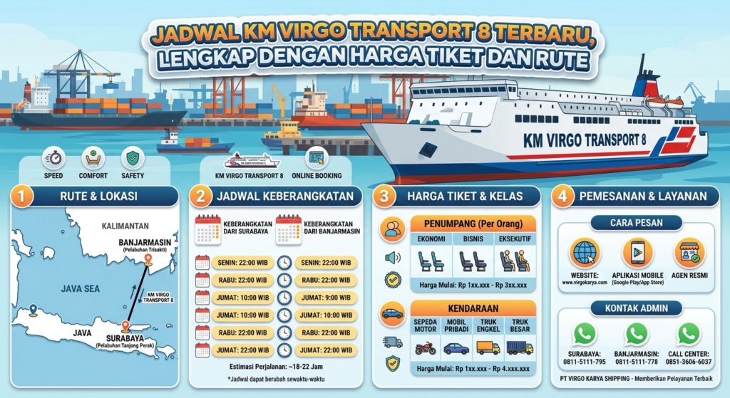 Jadwal KM Virgo Transport 8 Terbaru, Lengkap dengan Harga Tiket dan Rute