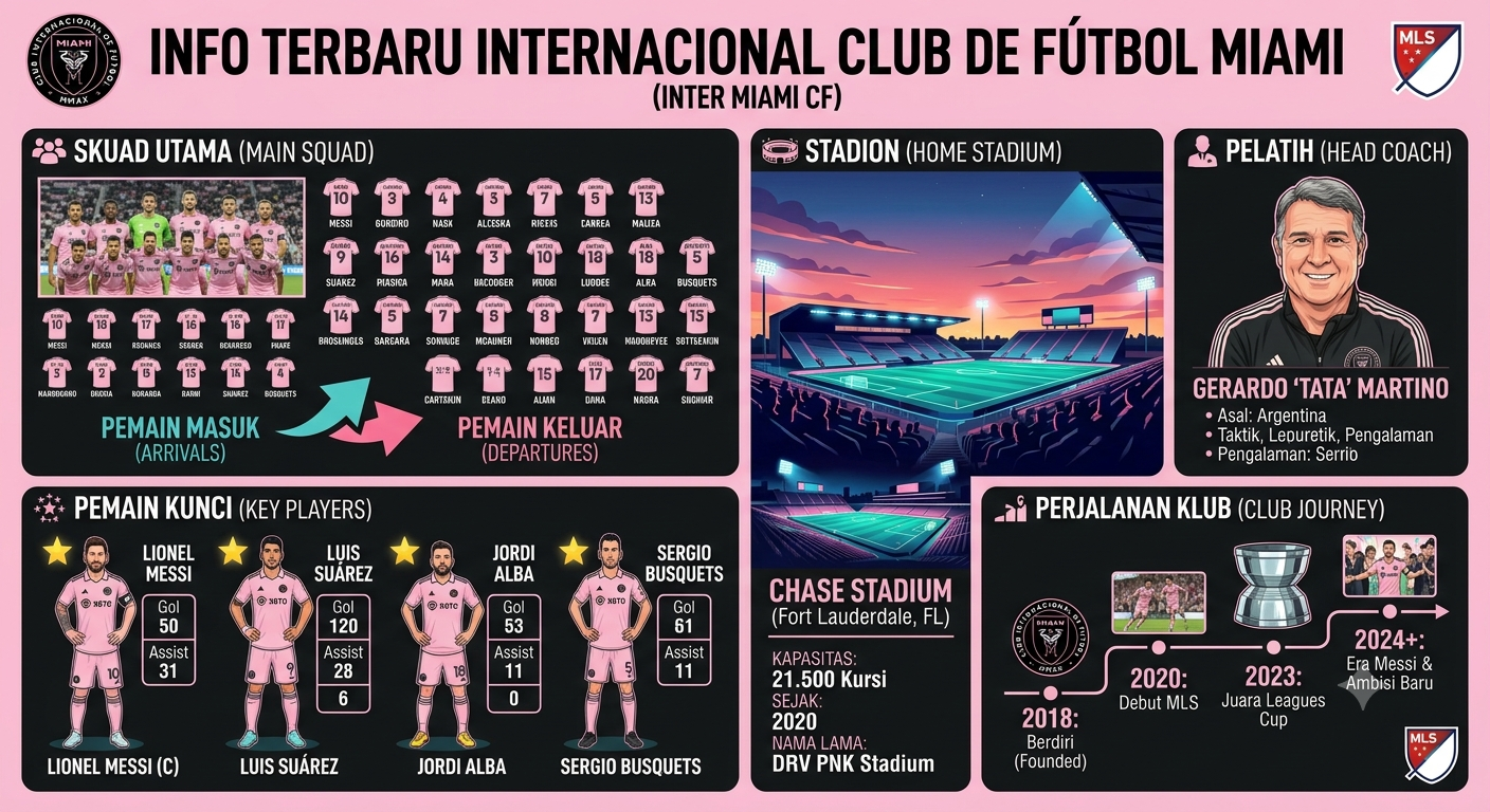 Internacional Club de Fútbol Miami Terbaru: Skuad, Pemain Kunci, Pelatih, Stadion, dan Perjalanan Klub