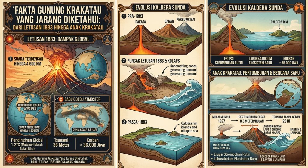Fakta Gunung Krakatau yang Jarang Diketahui, dari Letusan 1883 hingga Anak Krakatau