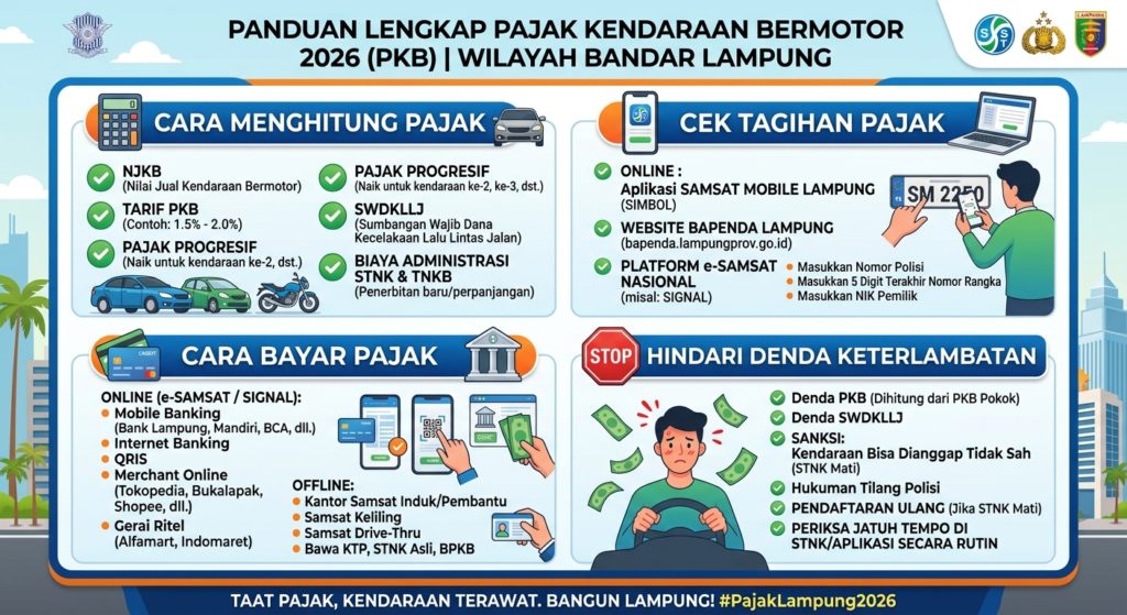 Pajak Kendaraan Bermotor 2026: Cara Menghitung, Cek Tagihan, Bayar Pajak, dan Hindari Denda